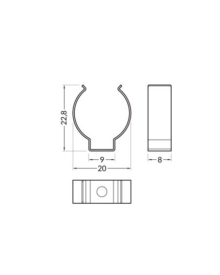 Profilé Aluminium Suspendu 1m pour Rubans LED jusqu'à 10mm