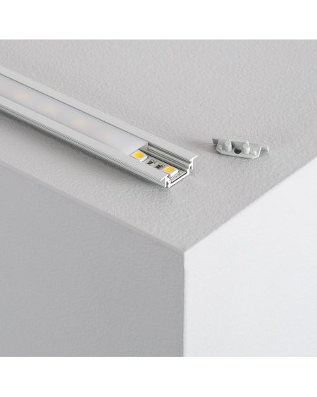 Profilé Aluminium Encastré 1m Capot Coulissant pour Rubans LED jusqu'à 10mm