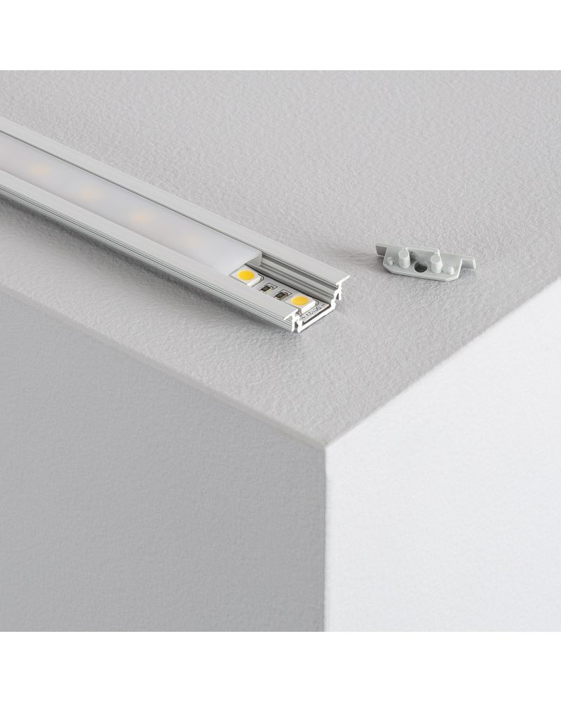 Profilé Aluminium Encastré 1m Capot Coulissant pour Rubans LED jusqu'à 10mm