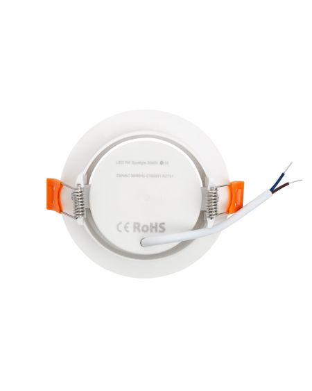 Spot Downlight LED COB Solid Orientable Rond Blanc 7W Coupe Ø75mm