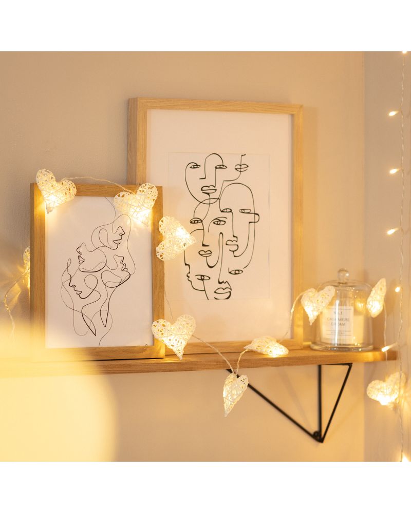 Guirlande LED Cœur à Piles 1.7m