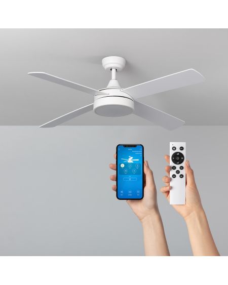 Ventilateur de Plafond Silencieux Timor Blanc 132cm Moteur DC WiFi