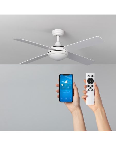 Ventilateur de Plafond Silencieux Navy Blanc 132cm Moteur DC WiFi