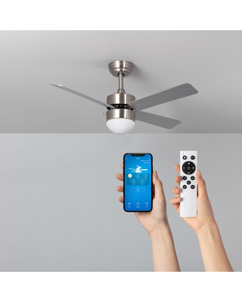 Ventilateur de Plafond Silencieux Cygnus Niquel 107cm Moteur DC WiFi