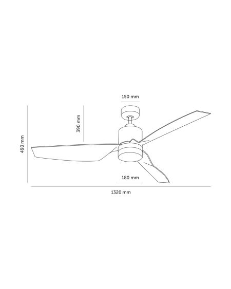 Ventilateur de Plafond Silencieux Minimal PRO Blanc 132cm Moteur DC WiFi