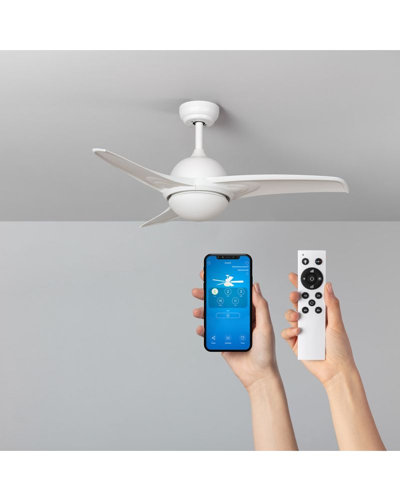 Ventilateur de Plafond Silencieux Aran Blanc 107cm Moteur DC WiFi