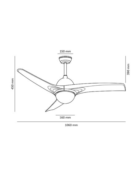 Ventilateur de Plafond Silencieux Aran Blanc 107cm Moteur DC WiFi