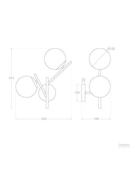 Lampe Murale Métal et Verre Balts