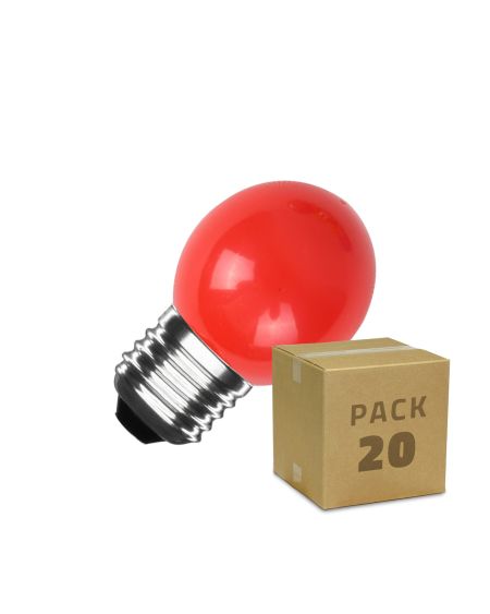 Pack 20 Ampoules LED E27 3W 300 lm G45 Monochrome