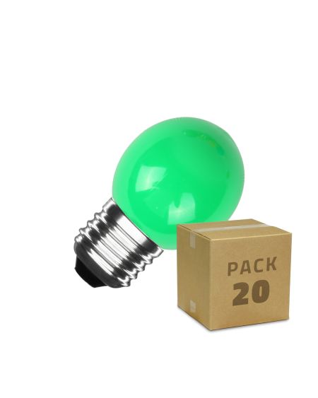Pack 20 Ampoules LED E27 3W 300 lm G45 Monochrome
