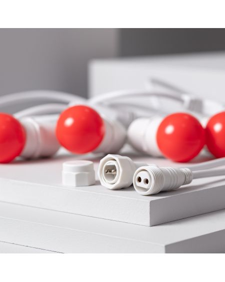 Kit Guirlande Waterproof 5.5m Blanche + 8 Ampoules LED E27 G45 3W de Couleurs