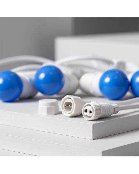 Kit Guirlande Waterproof 5.5m Blanche + 8 Ampoules LED E27 G45 3W de Couleurs
