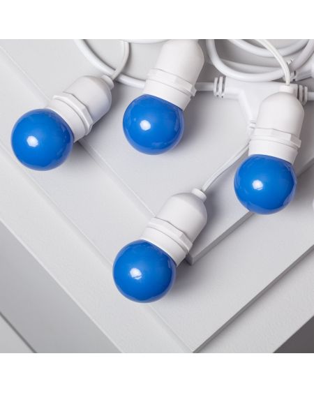 Kit Guirlande Waterproof 5.5m Blanche + 8 Ampoules LED E27 G45 3W de Couleurs