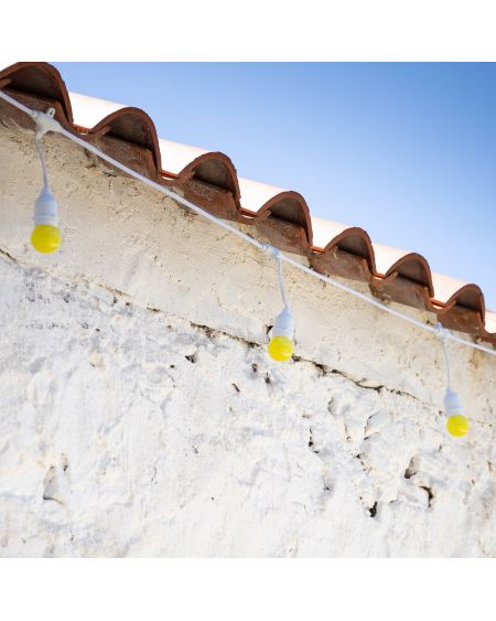 Kit Guirlande Waterproof 5.5m Blanche + 8 Ampoules LED E27 G45 3W de Couleurs