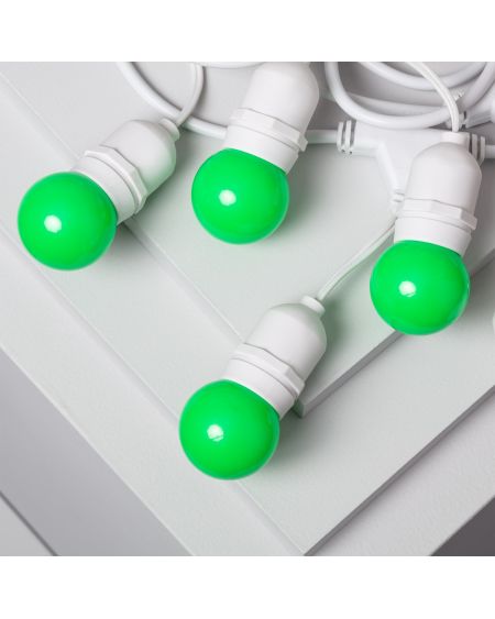 Kit Guirlande Waterproof 5.5m Blanche + 8 Ampoules LED E27 G45 3W de Couleurs