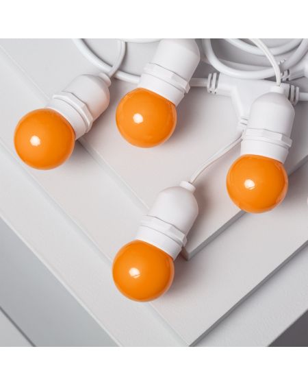 Kit Guirlande Waterproof 5.5m Blanche + 8 Ampoules LED E27 G45 3W de Couleurs