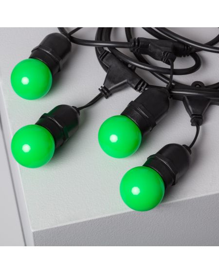 Kit Guirlande Waterproof 5.5m Noire + 8 Ampoules LED E27 G45 3W de Couleurs