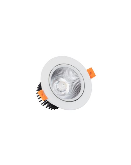 Spot Downlight LED COB Dimmable Orientable Rond Blanc 12W Coupe Ø 90mm