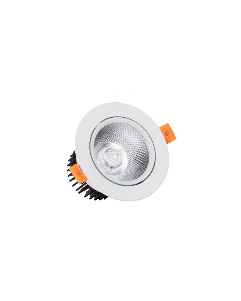 Spot Downlight LED COB Dimmable Orientable Rond Blanc 12W Coupe Ø 90mm