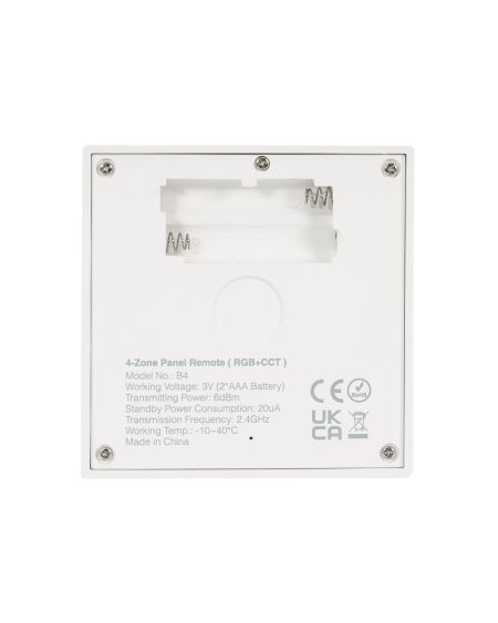 Télécommande Murale RF pour Variateur LED RGB + CCT 4 Zones MiBoxer B4