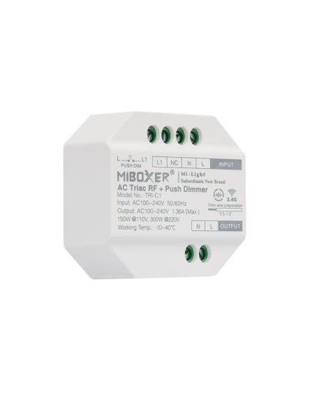 Variateur LED TRIAC Compatible avec Bouton Poussoir MiBoxer TRI-C1