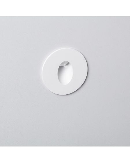 Balise LED 1W Encastrable au Mur Ronde Blanche Adam