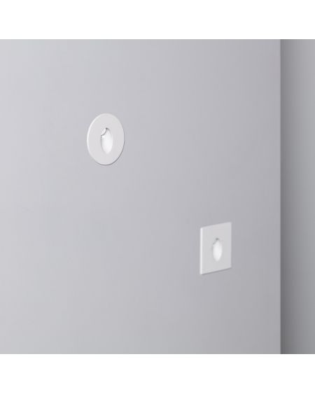 Balise LED 1W Encastrable au Mur Ronde Blanche Adam