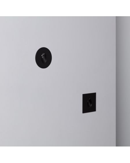 Balise LED 1W Encastrable au Mur Ronde Adam Noire