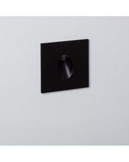 Balise LED 1W Encastrable au Mur Carrée Noire Adam