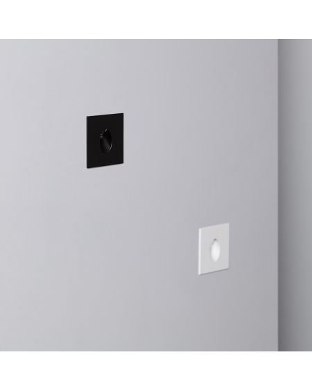 Balise LED 1W Encastrable au Mur Carrée Noire Adam