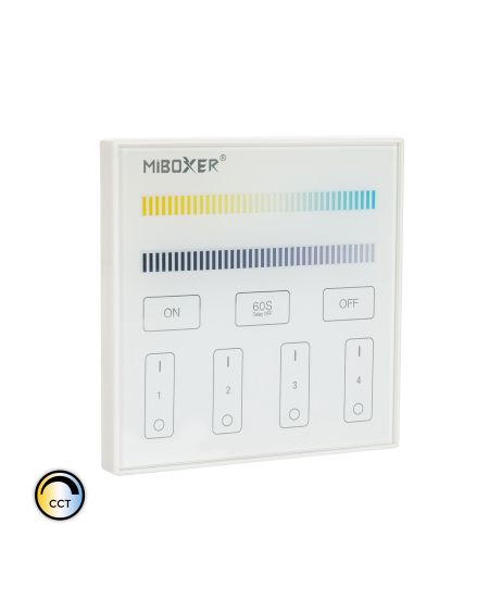 Télécommande Murale RF 220-240V AC pour Variateur LED CCT 4 Zones RF MiBoxer T2