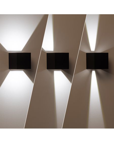 Applique Murale LED Extérieure New Eros 6W Éclairage Double Face Noire