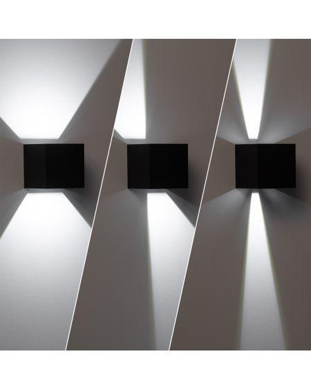 Applique Murale LED Extérieure New Eros 6W Éclairage Double Face Noire