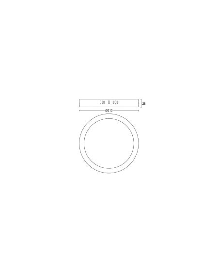 Plafonnier LED  Rond Noir Magneos 12W