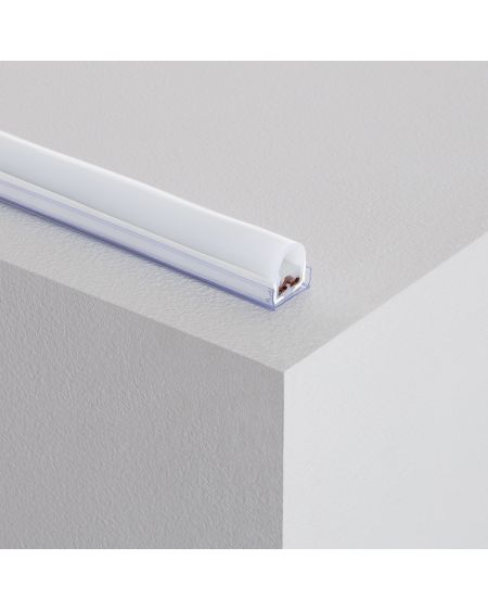 Profilé PVC 1m pour Gaine Néon LED Flexible Dimmable 7.5W/m 220V AC 120 LED/m Semi-circulaire 180° Monochrome sur Mesure