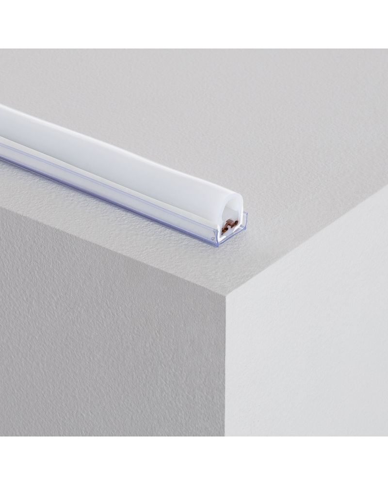 Profilé PVC 1m pour Gaine Néon LED Flexible Dimmable 7.5W/m 220V AC 120 LED/m Semi-circulaire 180° Monochrome sur Mesure