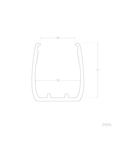Profilé PVC 1m pour Gaine Néon LED Flexible 11W/m 220V AC 60 LED/m Semi-circulaire 180° IP67 coupe tous les 100 cm