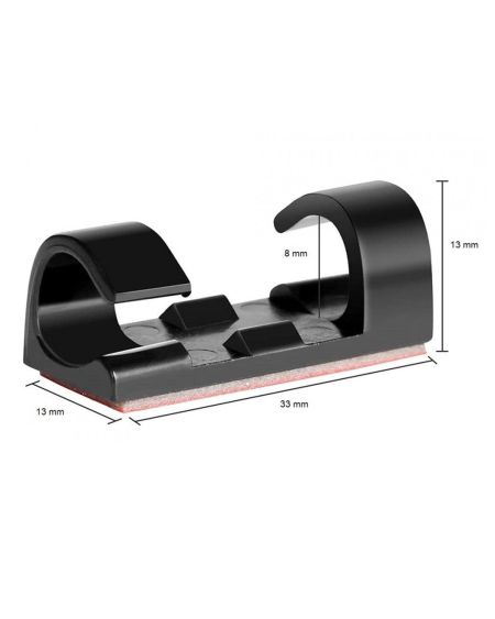 Pack 20 Clips de Fixation Auto-adhésifs Organisateur pour Câble Ø 8mm