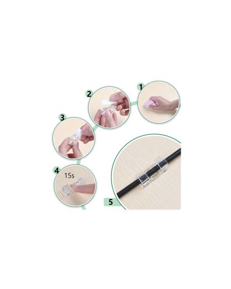 Pack 20 Clips de Fixation Auto-adhésifs Organisateur pour Câble Ø 8mm