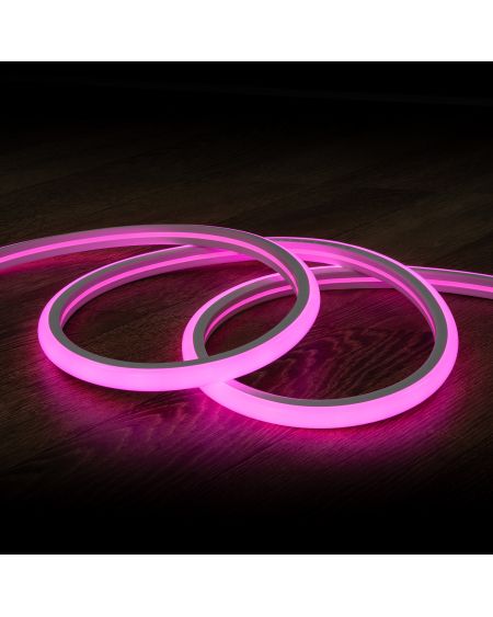 Gaine Néon LED Flexible Dimmable 7.5W/m 220V AC 120LED/m Semi-circulaire 180° Rose IP67 sur Mesure Coupe tous les 100cm