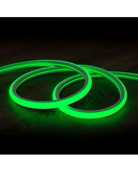 Gaine Néon LED Flexible Dimmable 7.5W/m 220V AC 120LED/m Semi-circulaire 180° Verte IP67 sur Mesure Coupe tous les 100cm