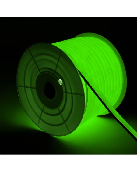 Gaine Néon LED Flexible Dimmable 7.5W/m 220V AC 120LED/m Semi-circulaire 180° Verte IP67 sur Mesure Coupe tous les 100cm
