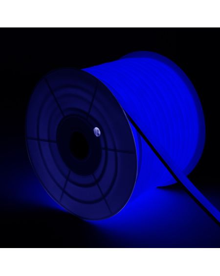 Gaine Néon LED Flexible Dimmable 7.5W/m 220V AC 120LED/m Semi-circulaire 180° Bleu IP67 sur Mesure Coupe tous les 100cm