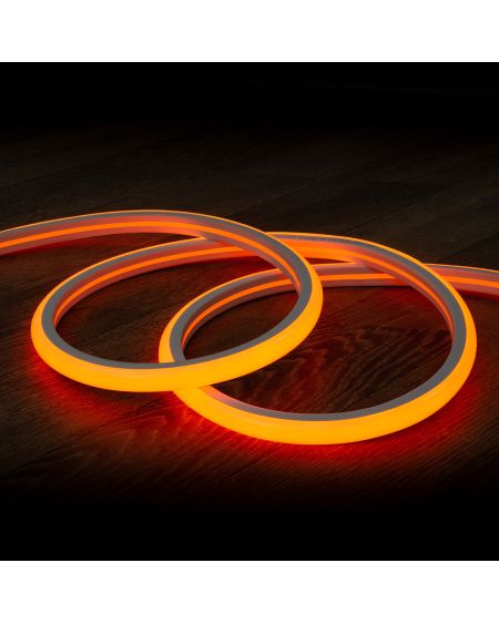 Gaine Néon LED Flexible Dimmable 7.5W/m 220V AC 120LED/m Semi-circulaire 180° Orange IP67 sur Mesure Coupe tous les 100cm