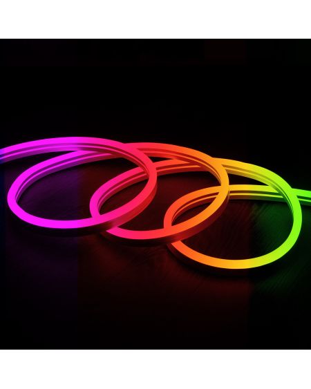 Gaine Néon LED Flexible Dimmable 11W/m 220V AC 60LED/m Semi-circulaire 180° RGB IP67 sur Mesure Coupe tous les 100cm