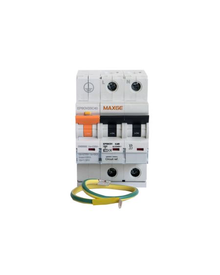 Protecteur Surtensions Permanents + Transitoires MAXGE 2P-Class II-15kA-1.5kV
