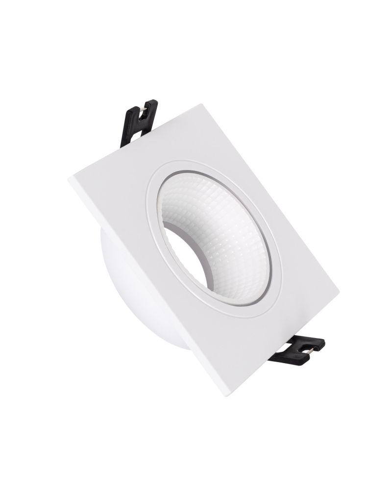 Collerette Downlight Carrée Orientable pour Ampoule LED GU10/GU5.3 Coupe Ø 80mm Collerette Downlight Carrée Orientable pour Ampoule LED GU10/GU5.3 Coupe Ø 80mm