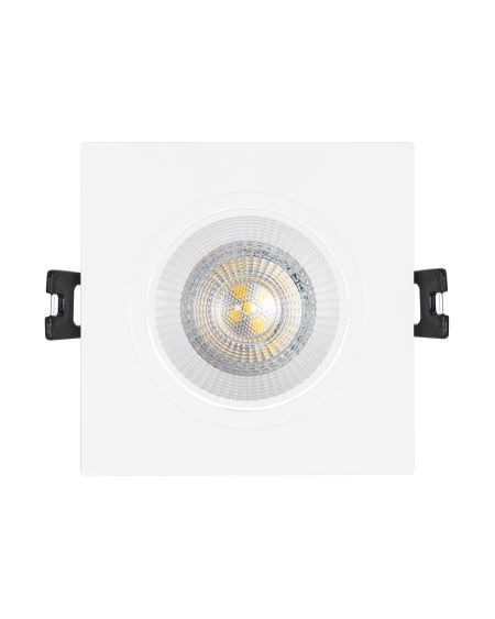 Collerette Downlight Carrée Orientable pour Ampoule LED GU10/GU5.3 Coupe Ø 80mm