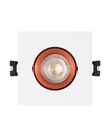 Collerette Downlight Carrée Orientable pour Ampoule LED GU10/GU5.3 Coupe Ø 80mm
