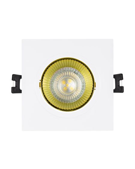Collerette Downlight Carrée Orientable pour Ampoule LED GU10/GU5.3 Coupe Ø 80mm